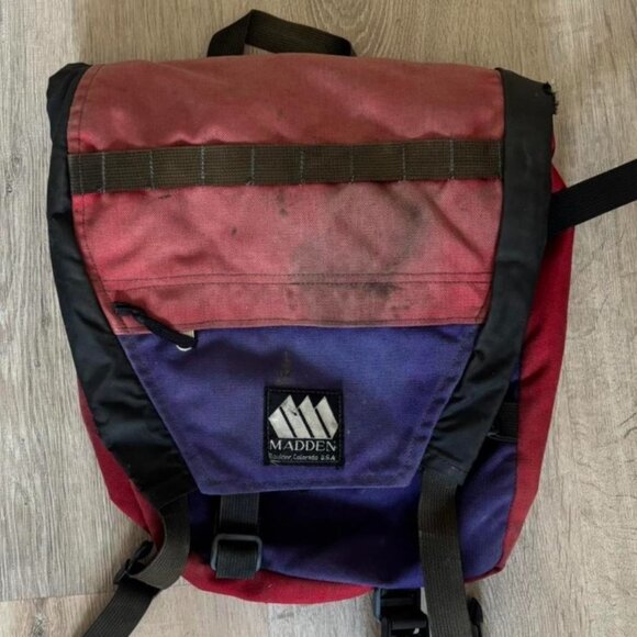 Vtg 80s Madden Equipment Backcountry Backpack Red Made in USA - Picture 1 of 4